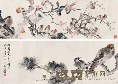 朱偁 1884年作 花鸟 卷 33.5×803cm